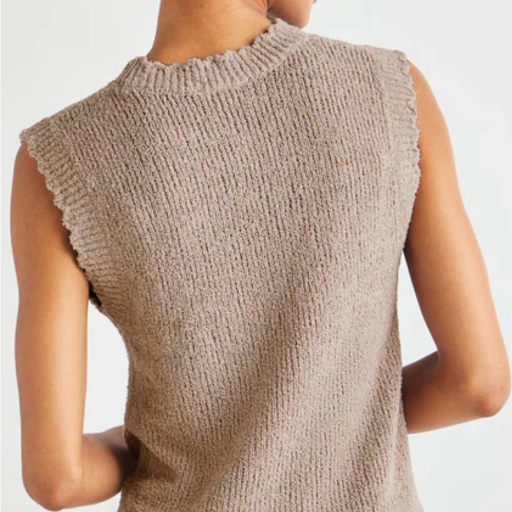 Splendid Tan Crew Neck Sweater Textured Knit